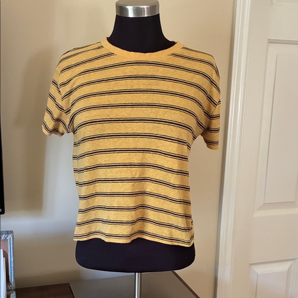 PacSun Tan and Black Striped Tee